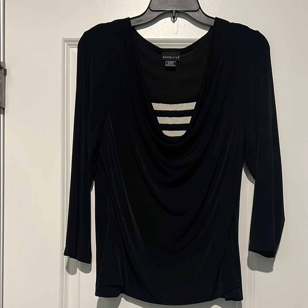 Elegant Black Draped Blouse by Citiknits